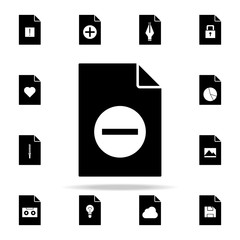 Poster - minus on document icon. File and documents icons universal set for web and mobile