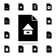 Poster - house on document icon. File and documents icons universal set for web and mobile