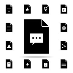 Poster - communication bubble on document icon. File and documents icons universal set for web and mobile