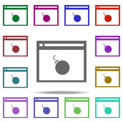 Poster - bomb in the browser icon. Elements of Hacker in multi color style icons. Simple icon for websites, web design, mobile app, info graphics