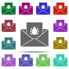 Poster - mail virus icon. Elements of Hacker in multi color style icons. Simple icon for websites, web design, mobile app, info graphics