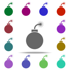 Poster - bomb icon. Elements of Hacker in multi color style icons. Simple icon for websites, web design, mobile app, info graphics