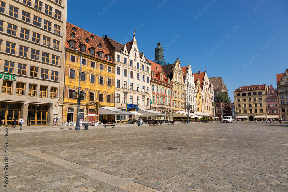  Market Square in the center of Wroclaw, Poland - obrazy, fototapety, plakaty 