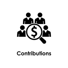 Aufkleber - workers, magnifier, dollar, contributions icon. One of business icons for websites, web design, mobile app