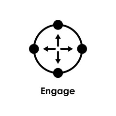 Poster - target, arrow, engage icon. One of business icons for websites, web design, mobile app