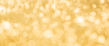 Banner Of Yellow Bokeh Abstract Texture Background