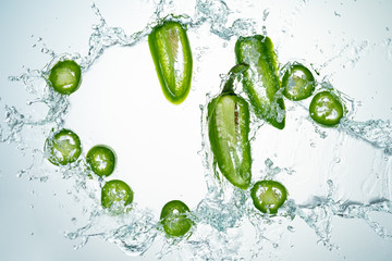 Jalapeno Peppers Water Splash