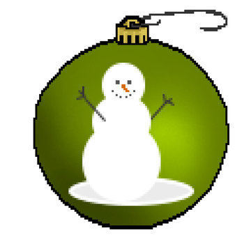 Pixel 8 bit drawn Christmas tree ornament in green