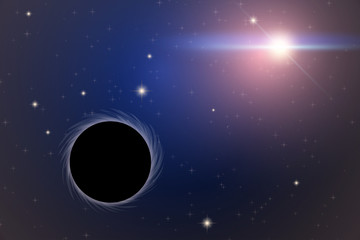 Wall Mural - background of space with black hole