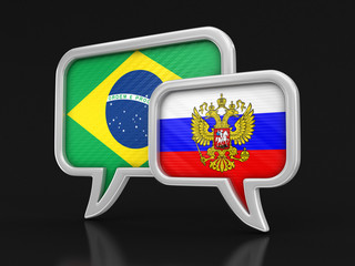 Poster - Speech bubbles with flags. Image with clipping path