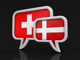 Poster - Speech bubbles with flags. Image with clipping path