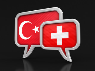Poster - Speech bubbles with flags. Image with clipping path