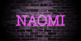 Fototapeta Młodzieżowe - first name Naomi in pink neon on brick wall