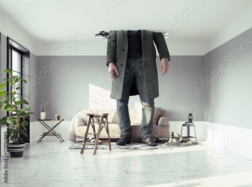 Cuadros en Lienzo the man , breaking the ceiling