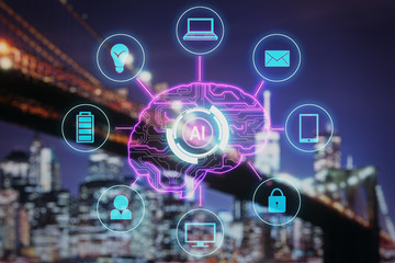 Aufkleber - Artificial intelligence and future concept