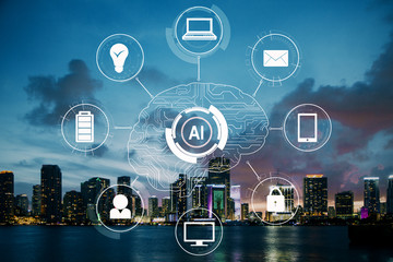 Aufkleber - Artificial intelligence and innovation concept