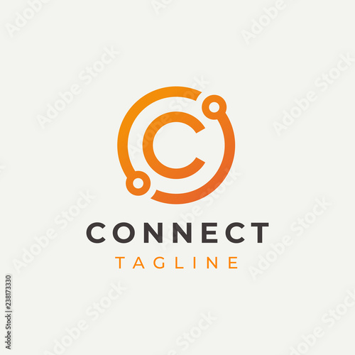 Tech Letter C Logo Icon Design Template Technology Abstract Line