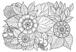 Flower pattern in black and white for adult coloring book. Can use for print , coloring and card design
