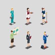 © ivan mogilevchik - Isometric Profession Female Characters Set