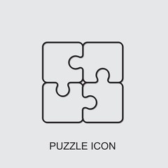 Aufkleber - puzzle icon . Editable line puzzle icon from company. Trendy puzzle icon for web and mobile.
