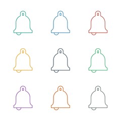 Sticker - bell icon white background. Editable line bell icon from education. Trendy bell icon for web and mobile.