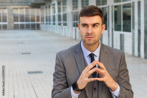 Cuadros en Lienzo Evil businessman planning a revenge