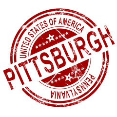 Pittsburgh Pennsylvania stamp with white background