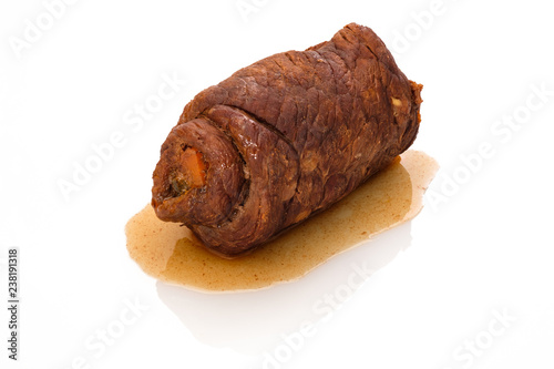 Fotografie, Obraz Roulade Rinderroulade geschmort mit Sauce