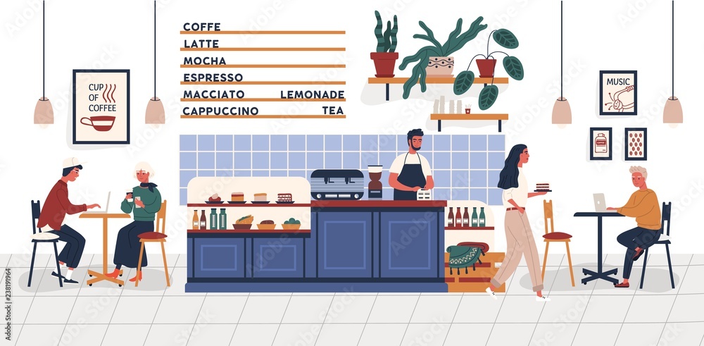 coffee shop vector illustration