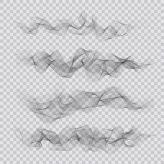 Wall Mural - Set of abstract smoky waves backgrounds. Vector elements design