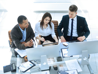 professional business team sitting at Desk in the office