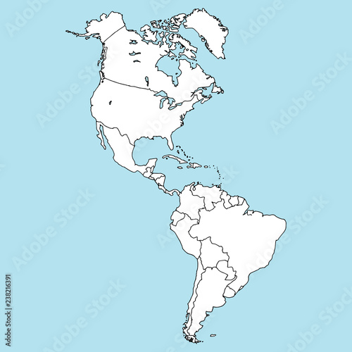 north and south america map outline Map Of North And South America Vector Illustration Outline Map Of north and south america map outline