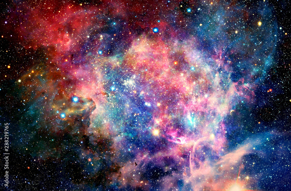 Abstract Multicolored Smooth Bright Nebula Galaxy Artwork Background - obrazy, fototapety, plakaty 