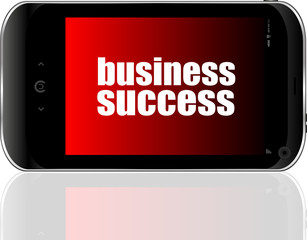 Aufkleber - Business concept: smartphone with text business success on display