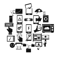 Poster - Screen icons set. Simple set of 25 screen vector icons for web isolated on white background