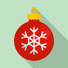 Sticker - Snowflake xmas toy icon. Flat illustration of snowflake xmas toy vector icon for web design