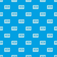 Poster - Microchip pattern vector seamless blue repeat for any use