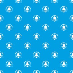Poster - Vintage christmas tree pattern vector seamless blue repeat for any use