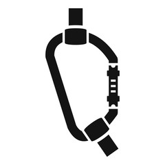 Poster - hiking carabine icon. simple illustration of hiking carabine vector icon for web design isolated on 