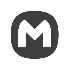 Poster - Letter M flat web icon or sign isolated on white background. Vector web icon template