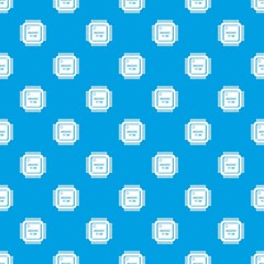 Poster - System microchip pattern vector seamless blue repeat for any use