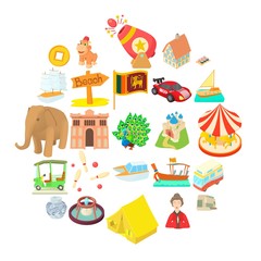 Poster - Camper icons set. Cartoon set of 25 camper vector icons for web isolated on white background