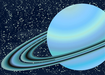 Wall Mural - planet saturn with an asteroid belt. starry colorful space background for your design. fantasy, cart