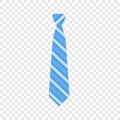 Poster - Blue striped tie icon. Flat illustration of blue striped tie vector icon for web design