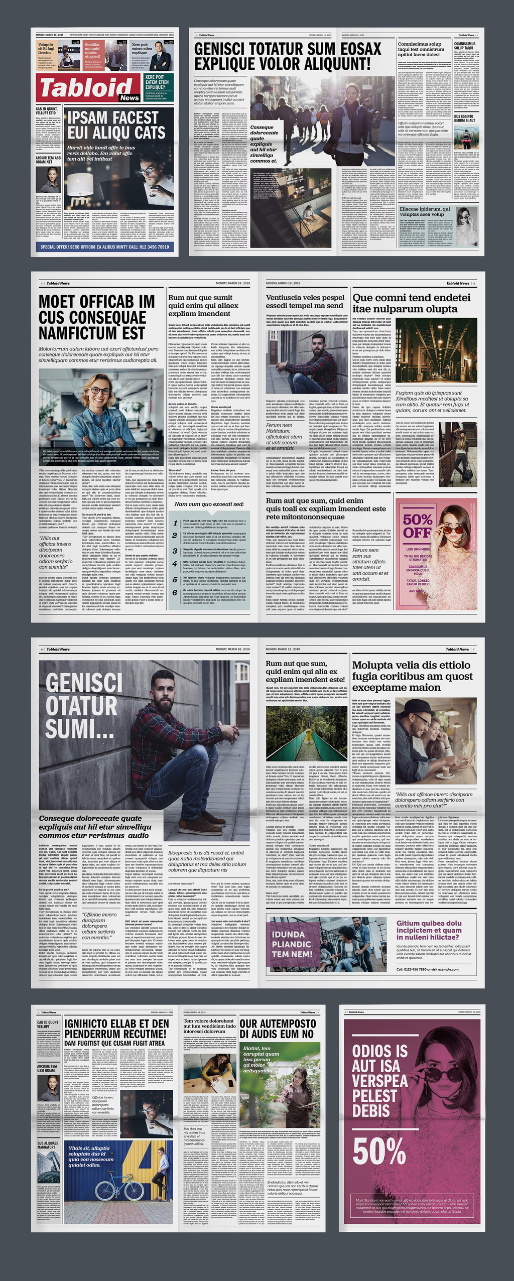 Tabloid Newspaper Layout Stock Template | Adobe Stock