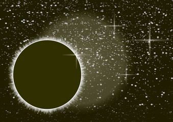Wall Mural - abstract universe. creative background outer space with eclipse. vector illustration.