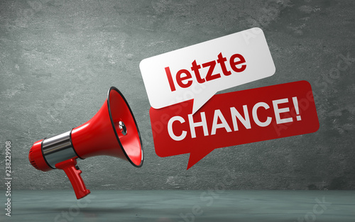 3D Illustration Megaphone letzte chance Poster Mural XXL