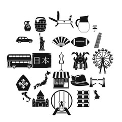 Poster - Explore the country icons set. Simple set of 25 explore the country vector icons for web isolated on white background
