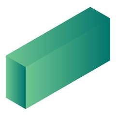 Poster - Green carton package icon. Isometric of green carton package vector icon for web design isolated on white background
