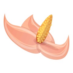 Poster - Tropical flower icon. Cartoon of tropical flower vector icon for web design isolated on white background